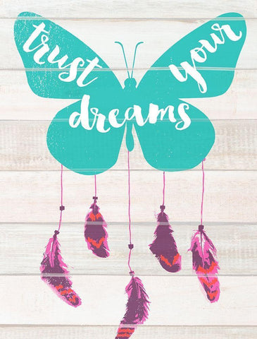 Trust Your Dreams White Modern Wood Framed Art Print with Double Matting by Dos Santos, Bella