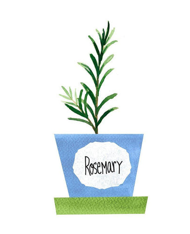 Rosemary Pot Black Ornate Wood Framed Art Print with Double Matting by Dos Santos, Bella