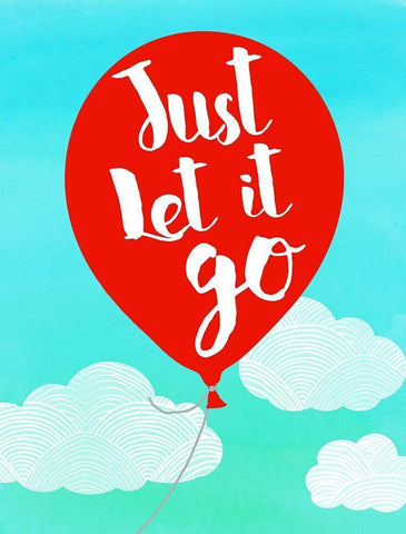 Just Let It Go White Modern Wood Framed Art Print with Double Matting by Dos Santos, Bella