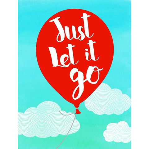 Just Let It Go Black Modern Wood Framed Art Print by Dos Santos, Bella