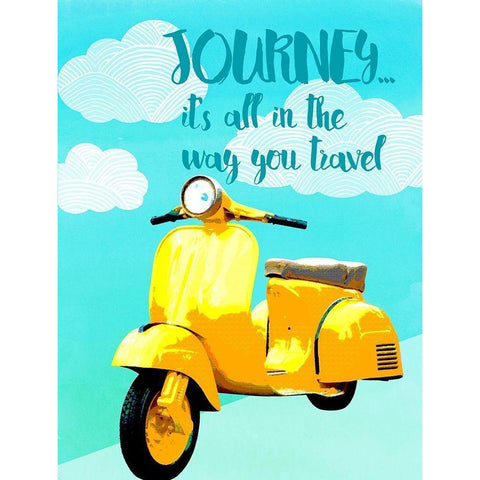 Journey Black Modern Wood Framed Art Print by Dos Santos, Bella