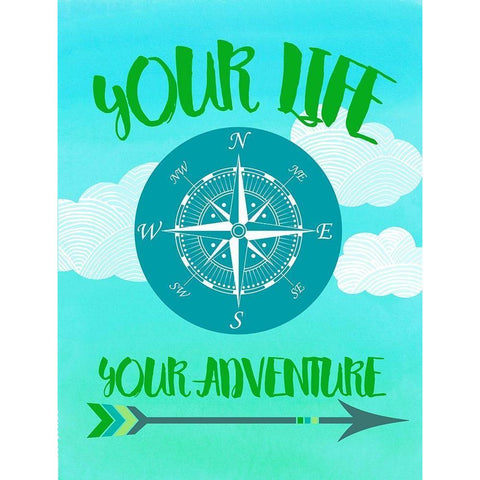 Your Adventure White Modern Wood Framed Art Print by Dos Santos, Bella
