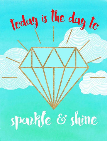 Sparkle and Shine White Modern Wood Framed Art Print with Double Matting by Dos Santos, Bella