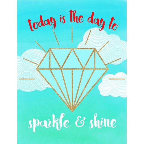 Sparkle and Shine Black Modern Wood Framed Art Print with Double Matting by Dos Santos, Bella