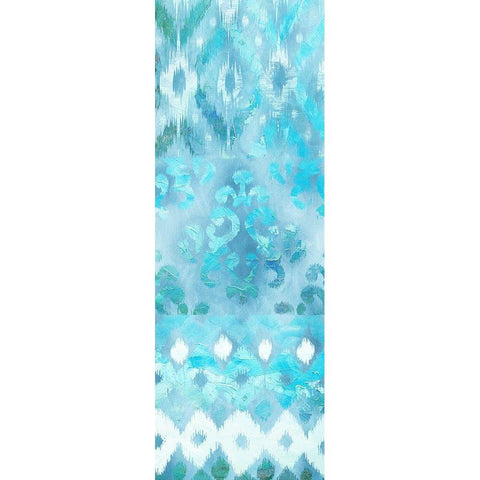 Blue Silk Ikat 3 Black Modern Wood Framed Art Print with Double Matting by Dos Santos, Bella