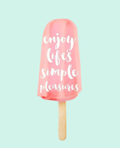 Popsicle White Modern Wood Framed Art Print with Double Matting by Dos Santos, Bella