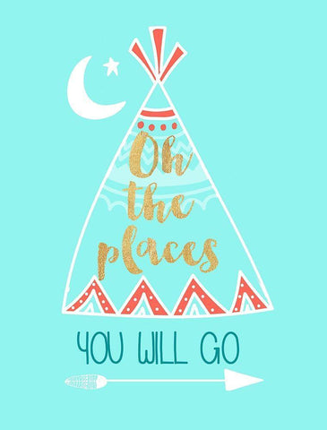 Oh The Places You Will Go Black Ornate Wood Framed Art Print with Double Matting by Dos Santos, Bella