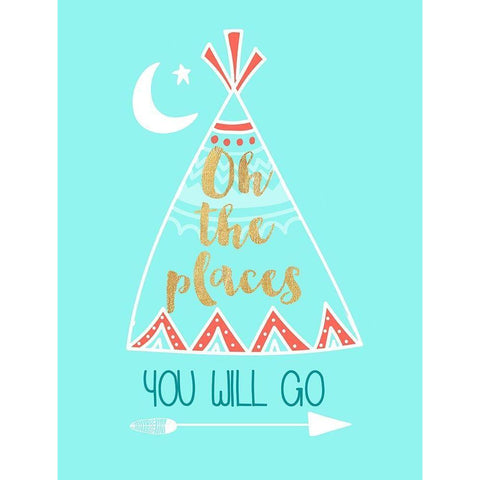 Oh The Places You Will Go White Modern Wood Framed Art Print by Dos Santos, Bella