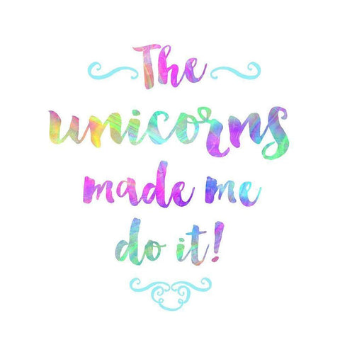 The Unicorns Made Me Do It Gold Ornate Wood Framed Art Print with Double Matting by Dos Santos, Bella