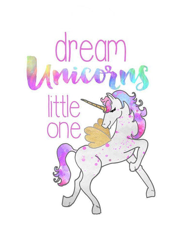 Dream Unicorns Black Ornate Wood Framed Art Print with Double Matting by Dos Santos, Bella