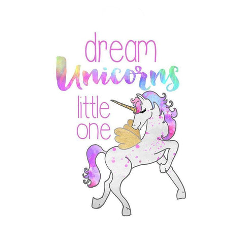 Dream Unicorns White Modern Wood Framed Art Print by Dos Santos, Bella