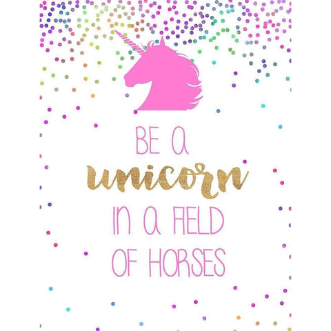 Be A Unicorn Black Modern Wood Framed Art Print with Double Matting by Dos Santos, Bella