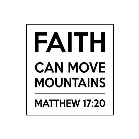 Matthew 17:20 White Modern Wood Framed Art Print by Dos Santos, Bella