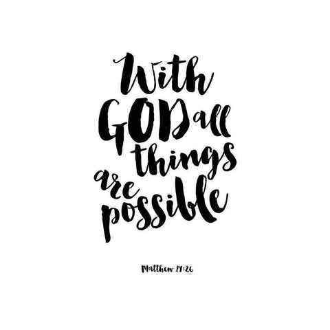 With God All things Are Possible Gold Ornate Wood Framed Art Print with Double Matting by Dos Santos, Bella