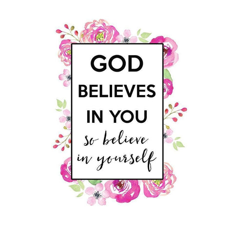 God Believes In You Gold Ornate Wood Framed Art Print with Double Matting by Dos Santos, Bella
