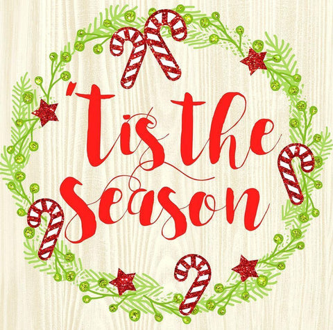 Tis The Season White Modern Wood Framed Art Print with Double Matting by Dos Santos, Bella