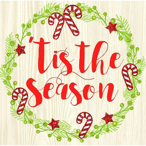 Tis The Season White Modern Wood Framed Art Print by Dos Santos, Bella