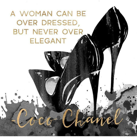 Never Over Elegant Black Modern Wood Framed Art Print by Dos Santos, Bella