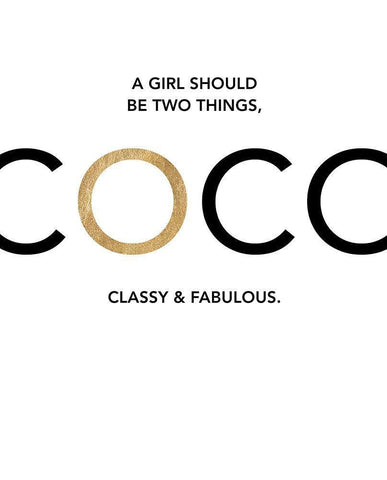 Coco, Classy and Fab White Modern Wood Framed Art Print with Double Matting by Dos Santos, Bella