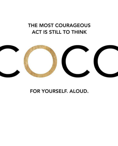 Coco - Think For Yourself White Modern Wood Framed Art Print with Double Matting by Dos Santos, Bella
