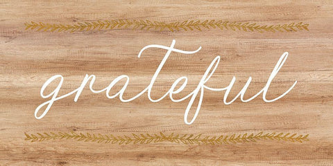 Grateful Wood Sign White Modern Wood Framed Art Print with Double Matting by Dos Santos, Bella