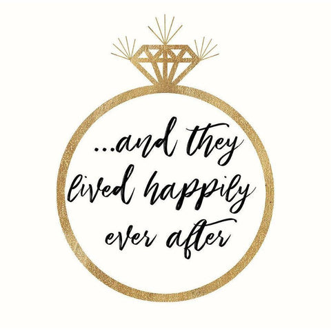 Happily Ever After Gold Ornate Wood Framed Art Print with Double Matting by Dos Santos, Bella