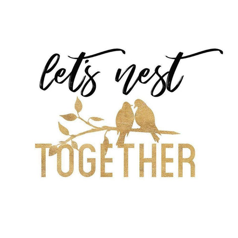 Lets Nest Black Modern Wood Framed Art Print with Double Matting by Dos Santos, Bella