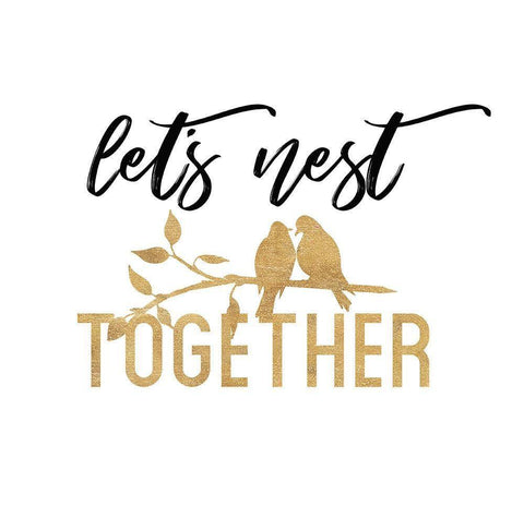 Lets Nest White Modern Wood Framed Art Print with Double Matting by Dos Santos, Bella