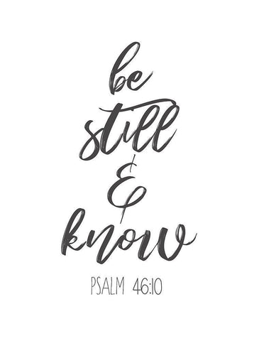 Be Still And Know White Modern Wood Framed Art Print with Double Matting by Dos Santos, Bella