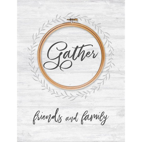 Gather Friends and Family Gold Ornate Wood Framed Art Print with Double Matting by Dos Santos, Bella