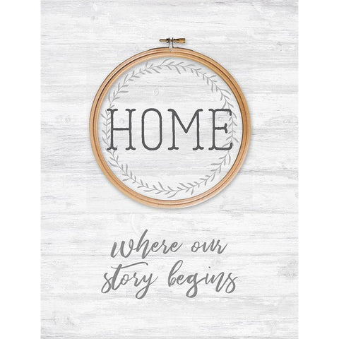 Where Our Story Begins Black Modern Wood Framed Art Print by Dos Santos, Bella