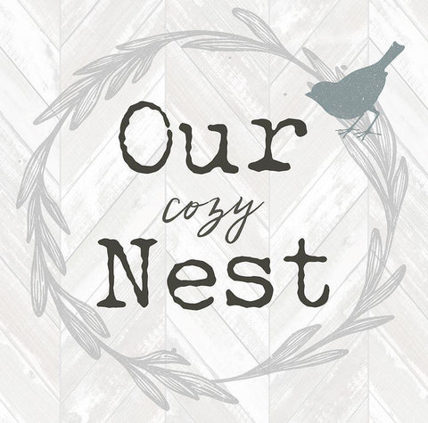 Our Cozy Nest Black Ornate Wood Framed Art Print with Double Matting by Dos Santos, Bella