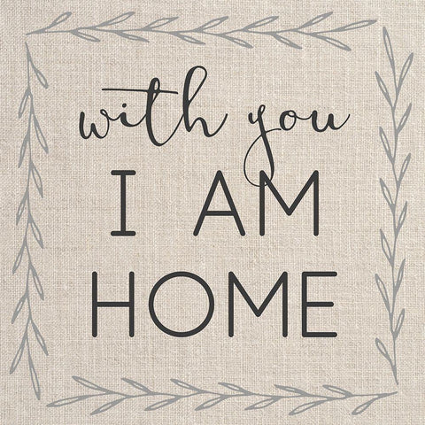 With You I Am Home Black Ornate Wood Framed Art Print with Double Matting by Dos Santos, Bella