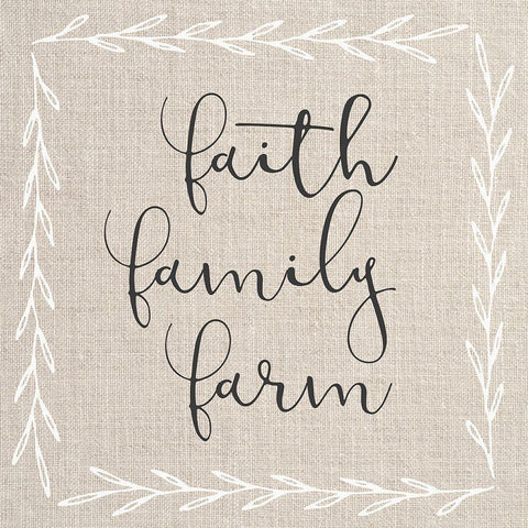 Faith, Family, Farm White Modern Wood Framed Art Print with Double Matting by Dos Santos, Bella