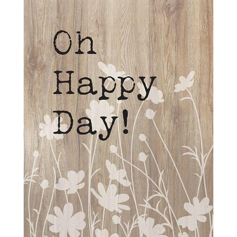 Oh Happy Day! Black Modern Wood Framed Art Print with Double Matting by Dos Santos, Bella