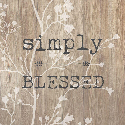 Simple Blessed White Modern Wood Framed Art Print by Dos Santos, Bella
