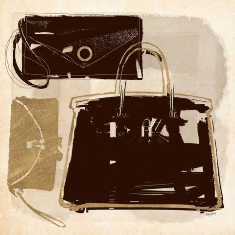 Mod Bags Black Modern Wood Framed Art Print by York, Katie