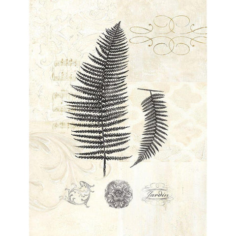 FILIGREE FERN Gold Ornate Wood Framed Art Print with Double Matting by Ross, Devon
