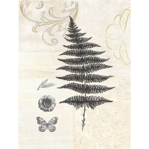 CLASSIC FERN Gold Ornate Wood Framed Art Print with Double Matting by Ross, Devon