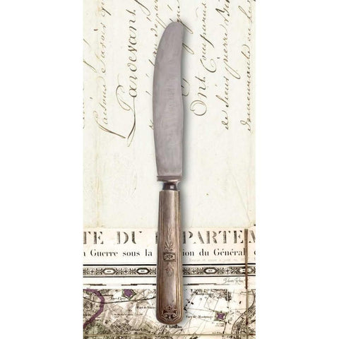 French Cuisine Knife Gold Ornate Wood Framed Art Print with Double Matting by Ross, Devon