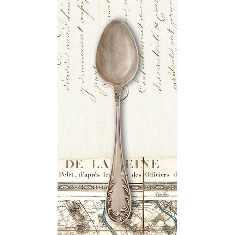 French Cuisine Spoon Gold Ornate Wood Framed Art Print with Double Matting by Ross, Devon