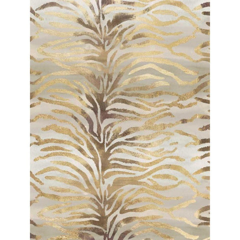 Gilded Zebra Print White Modern Wood Framed Art Print by Ross, Devon