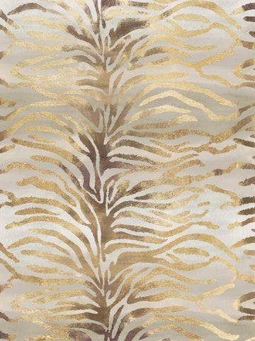 Gilded Zebra Print Black Ornate Wood Framed Art Print with Double Matting by Ross, Devon