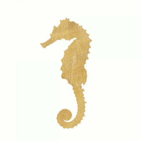 24 Karat Seahorse White Modern Wood Framed Art Print by Ross, Devon