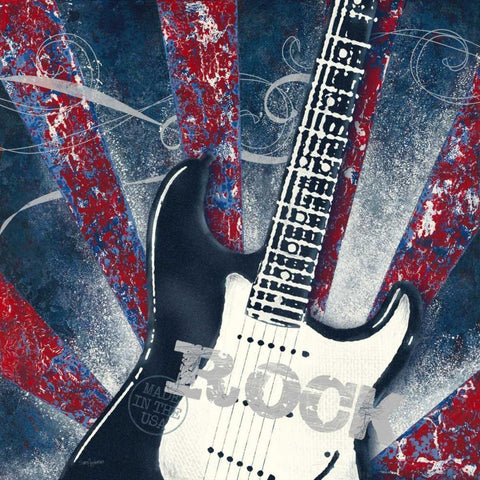 Rock Guitar White Modern Wood Framed Art Print by Appleman, Sam