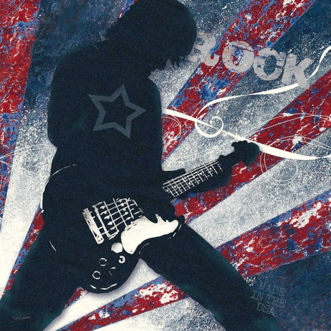 Rock Star Black Modern Wood Framed Art Print with Double Matting by Appleman, Sam