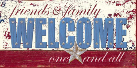 Patriotic Welcome White Modern Wood Framed Art Print with Double Matting by Appleman, Sam