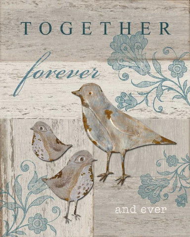 Together Forever and Ever White Modern Wood Framed Art Print with Double Matting by Appleman, Sam