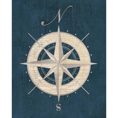 Compass Rose Black Modern Wood Framed Art Print with Double Matting by Appleman, Sam
