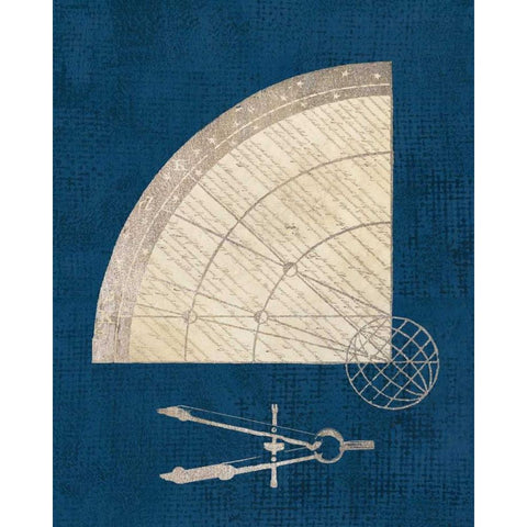 Cartographers Set Coastal Blue Gold Ornate Wood Framed Art Print with Double Matting by Appleman, Sam